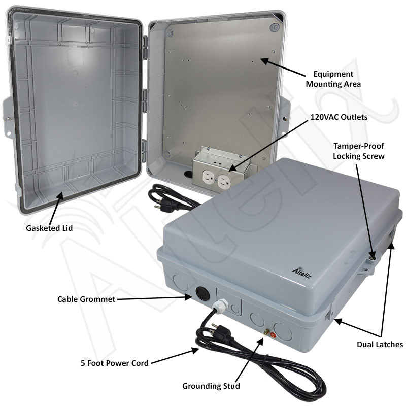 Altelix 17x14x6 PC + ABS Weatherproof Power Box NEMA Enclosure