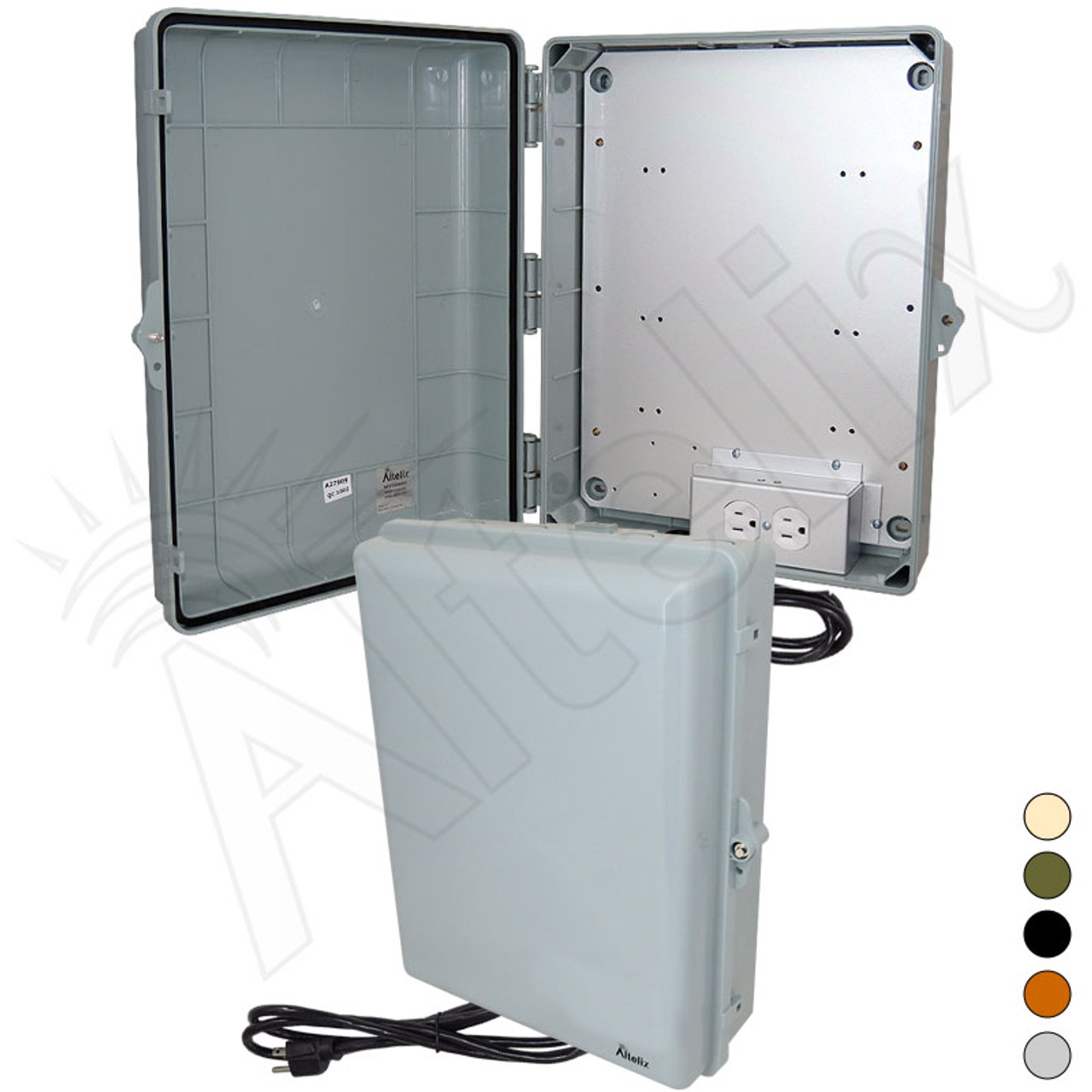 Altelix 17x14x6 PC + ABS Weatherproof Power Box NEMA Enclosure with 120V  Power Outlets