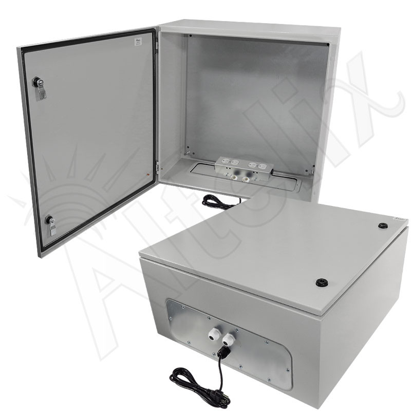 Altelix 24x24x12 NEMA 4X Steel Weatherproof Enclosure with Dual