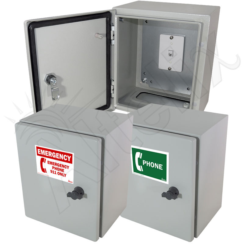 Altelix 12x10x6 Steel Outdoor Weatherproof NEMA 4X Phone Call Box