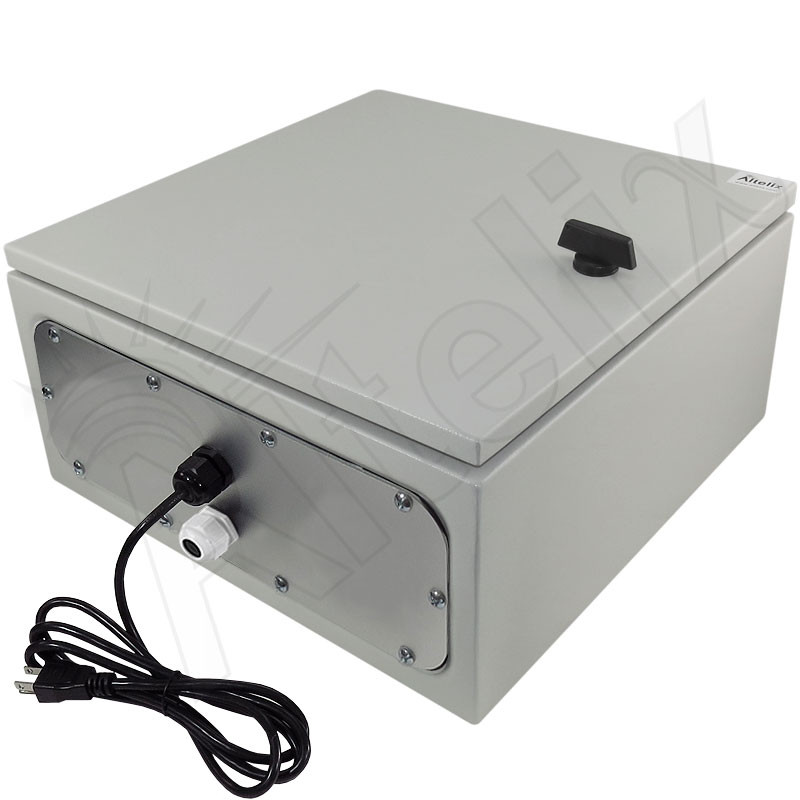 Altelix 16x16x8 NEMA 4X Steel Weatherproof Enclosure with 120 VAC