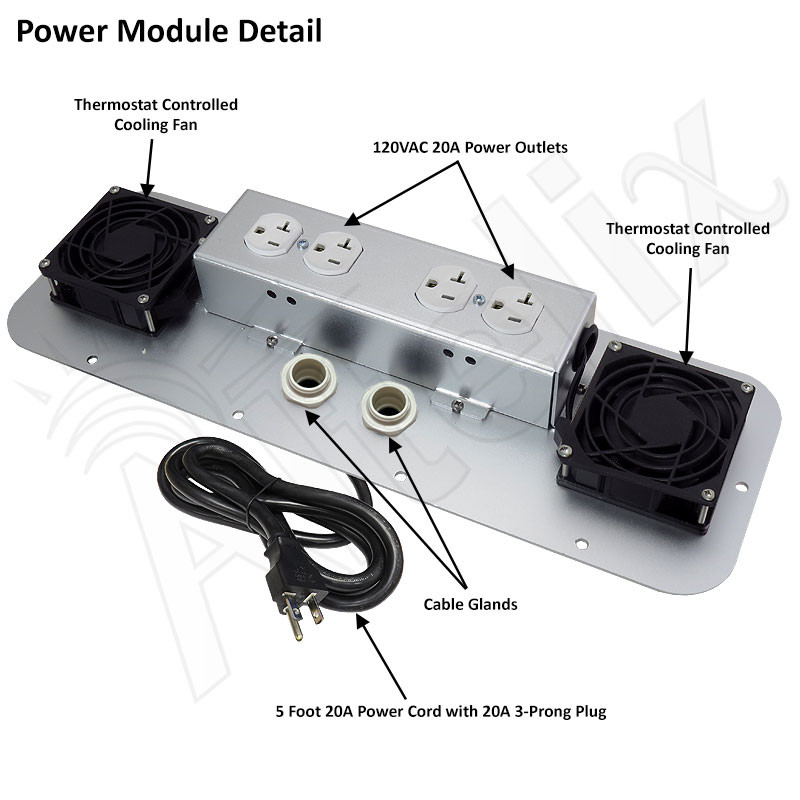 Altelix 32x24x16 120VAC 20A Steel NEMA Enclosure for UPS Power