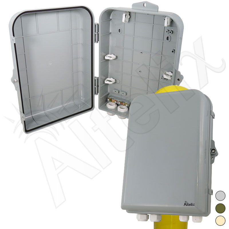 Altelix 15x10x5 NEMA 4X Polycarbonate Pole Mount Enclosure