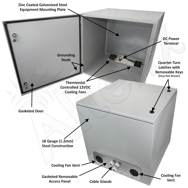 エルカミページ Altelix 24x24x24 Steel Weatherproof NEMA Enclosure with Dual 12