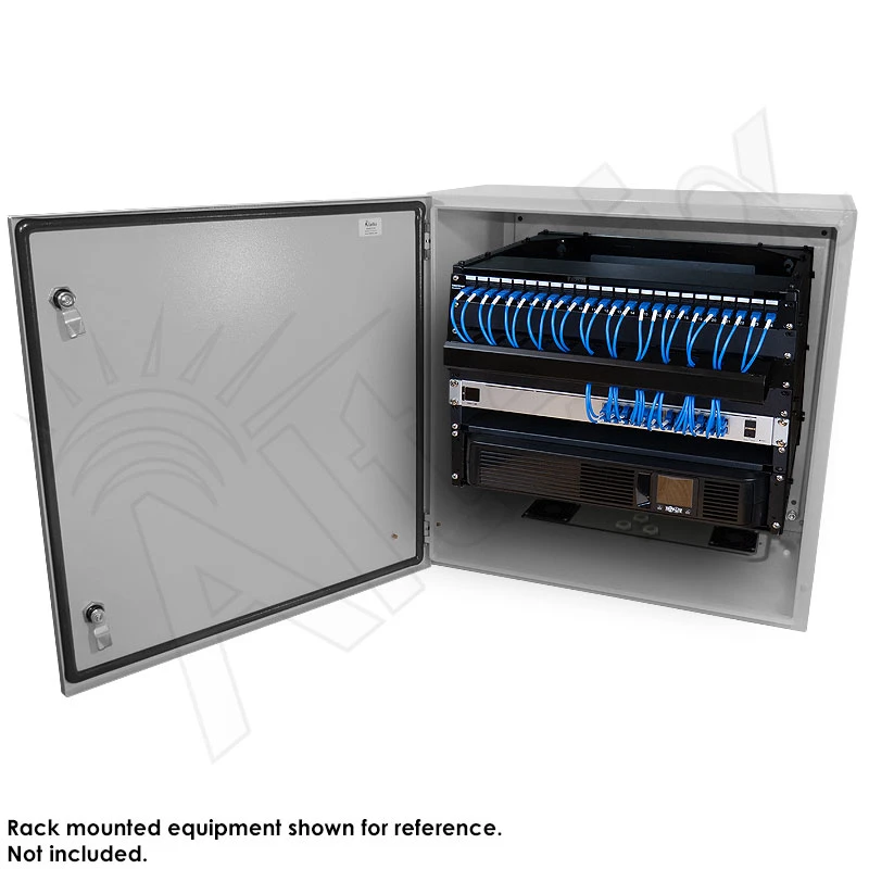 Weatherproof Comm Racks Altelix 24x24x16 Vented Steel Weatherproof NEMA Enclosure with Heavy ...