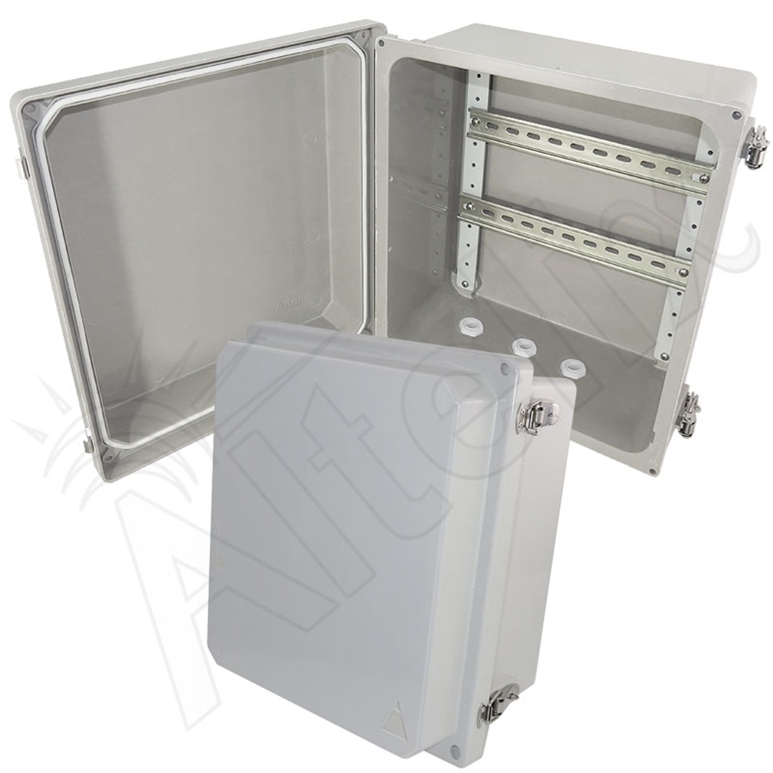 Altelix 14x12x6 Industrial DIN Rail Enclosure Fiberglass NEMA 4X IP66