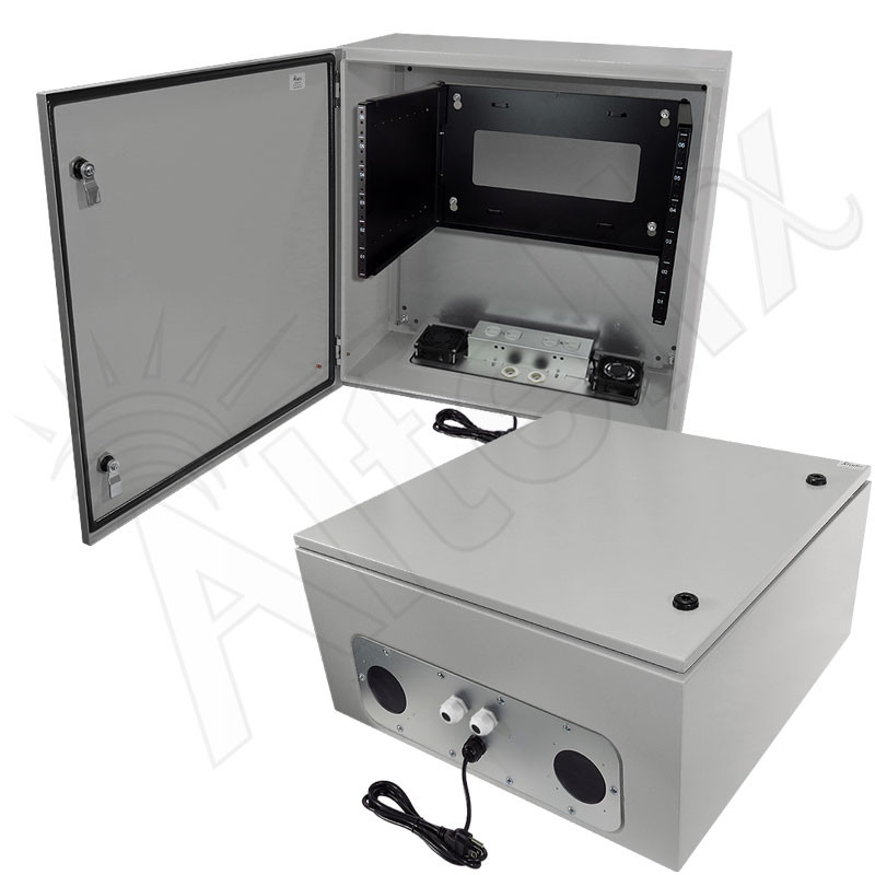 Altelix 24x24x12 19" Wide 6U Rack Steel Weatherproof NEMA Enclosure