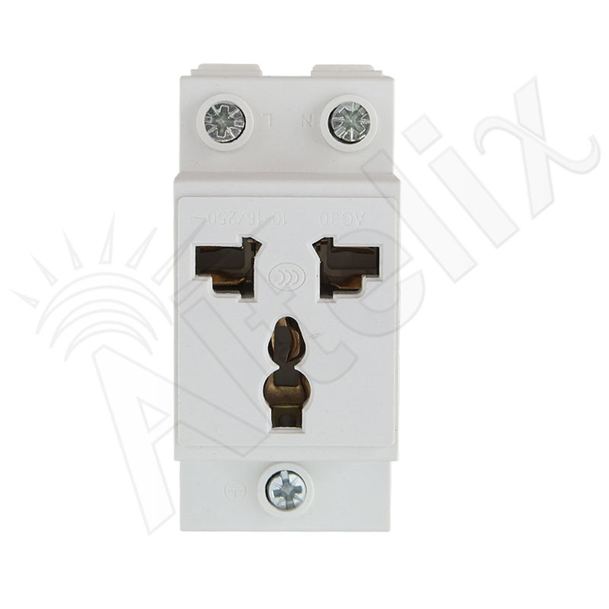 DIN Rail Mounted 3 Prong USA Power Receptacle with International