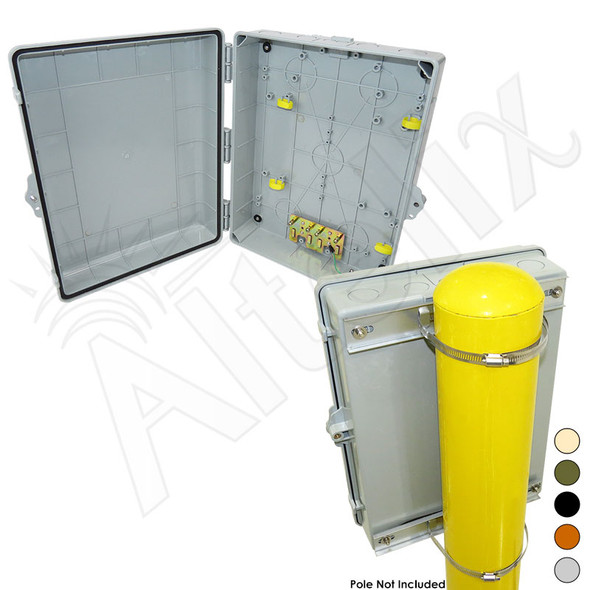 Altelix 17x14x6 PC + ABS Weatherproof Utility Box NEMA Enclosure with NMKG-283 Pole Mount Kit
