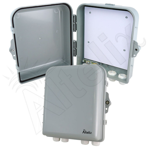 Altelix 10x9x4 IP66 NEMA 4X PC+ABS Indoor / Outdoor RF Transparent WiFi Access Point Enclosure with PVC Non-Metallic Equipment Mounting Plate