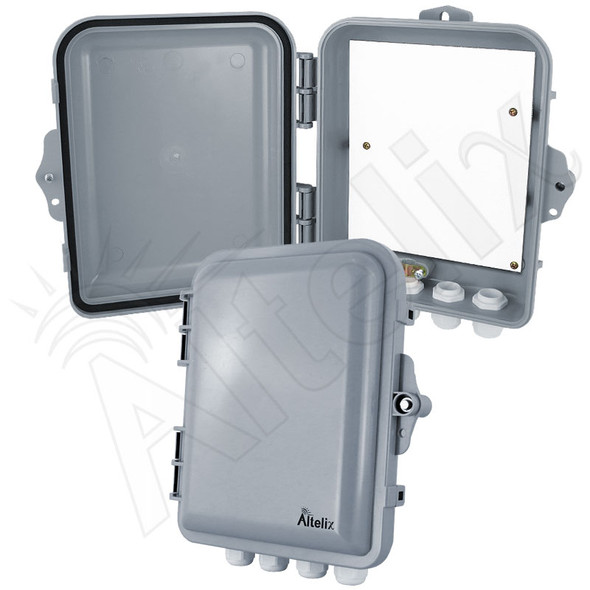 Altelix 9x8x3 IP66 NEMA 4X PC+ABS Indoor / Outdoor RF Transparent WiFi Access Point Enclosure with PVC Non-Metallic Equipment Mounting Plate