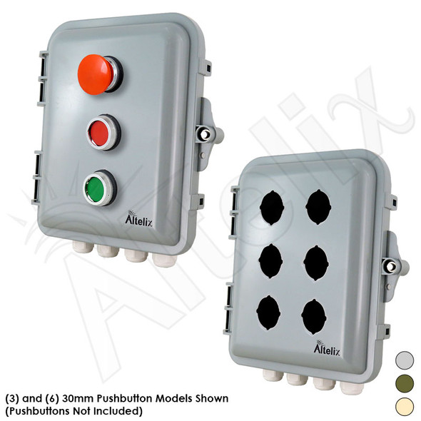 Altelix 9x8x3 IP66 NEMA 4X PC+ABS Weatherproof Pushbutton Enclosure