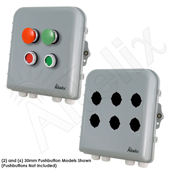 Altelix 10x9x4 IP66 NEMA 4X PC+ABS Weatherproof Pushbutton Enclosure