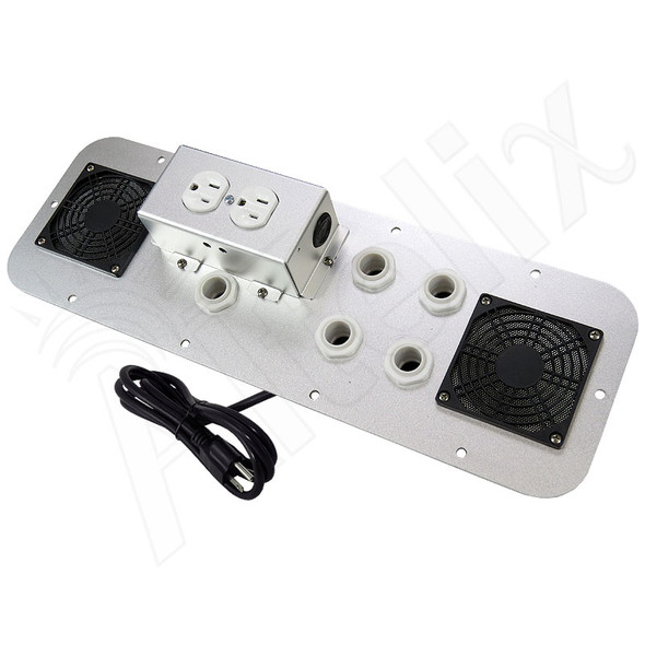 Vented Power Module with Single 120VAC Duplex Outlet for NS242012, NS242412, NS242416, NX242416, NS242424, NS282416 and NS322416 Enclosures