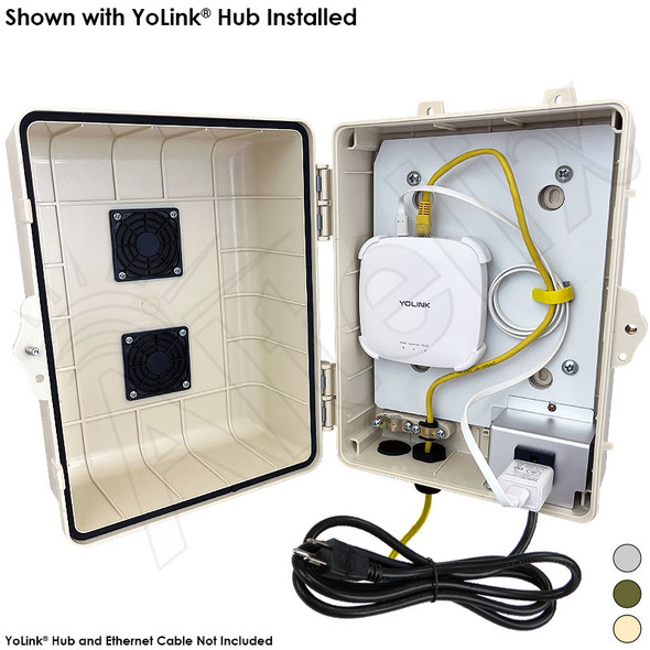 Altelix Weatherproof Vented Enclosure  for YoLink® Hub with 120VAC Outlet and Power Cord