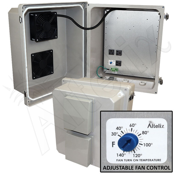 Altelix 14x12x10 Fiberglass Weatherproof Vented NEMA Enclosure