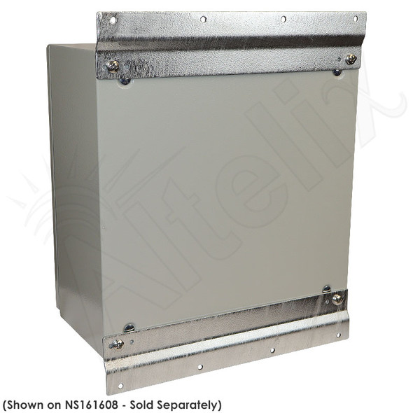 Heavy Duty Galvanized Steel Flange Wall Mount Kit for Altelix NF201612, NFC161608, NFC201608, NFC241609, NS161608, NS201608, NS/NX201612, NS241610 & NS241612 Series NEMA Enclosures Heavy Duty Galvanized Steel Flange Wall Mount Kit for Altelix NF201612, NFC161608, NFC201608, NFC241609, NS161608, NS201608, NS/NX201612, NS241610 & NS241612 Series NEMA Enclosures