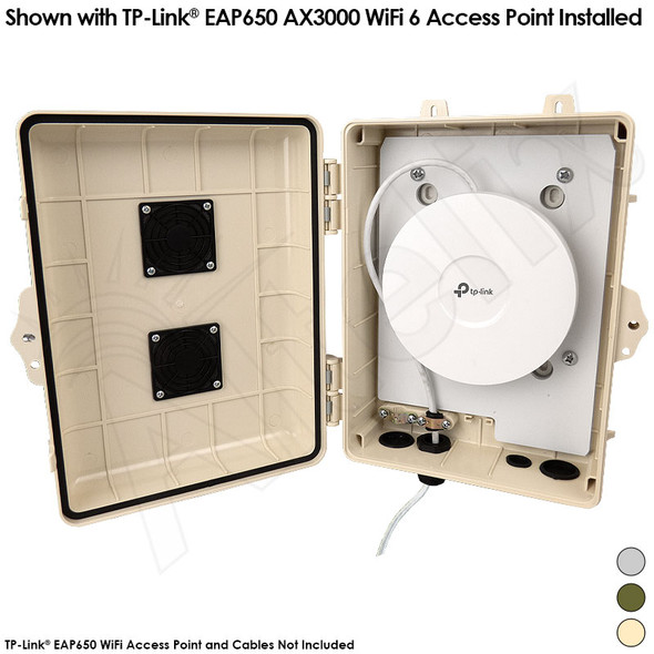 Altelix Weatherproof Vented WiFi PoE Enclosure  for TP-Link® EAP650 AX3000 WiFi 6 Access Point