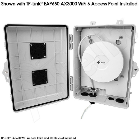 Altelix Weatherproof Vented WiFi PoE Enclosure  for TP-Link® EAP650 AX3000 WiFi 6 Access Point