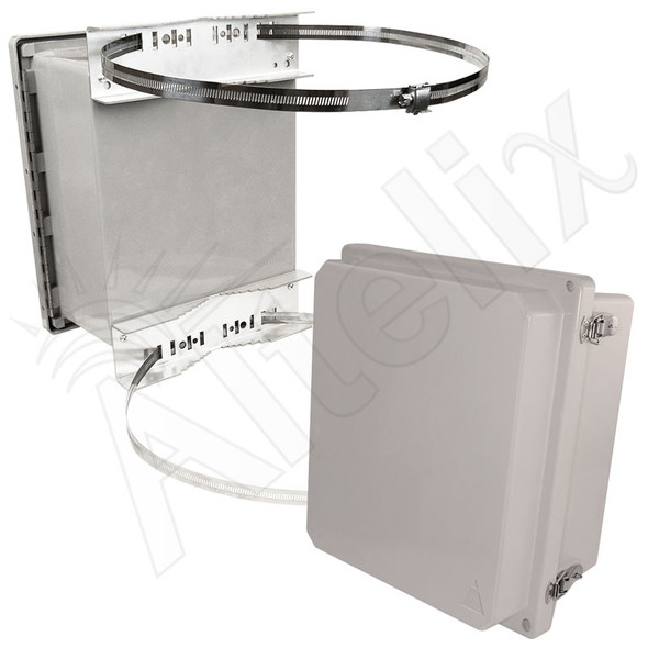 Altelix 14x12x8 Fiberglass NEMA 4X Weatherproof Pole Mount Enclosure