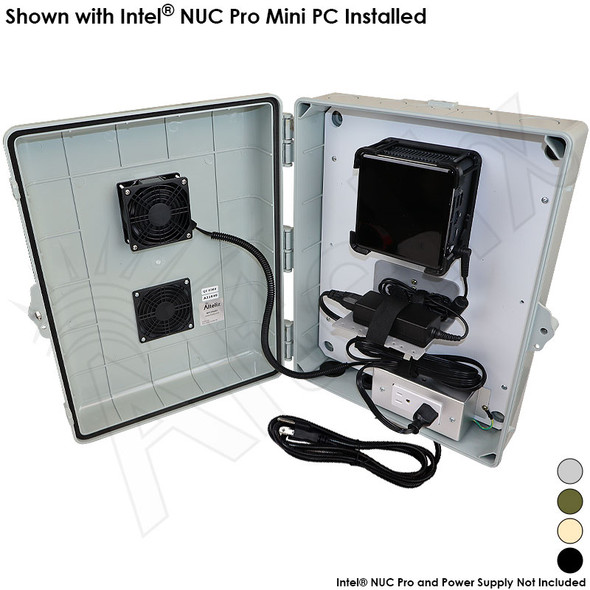 Altelix Polycarbonate Fan Cooled Weatherproof Enclosure for ASUS® / Intel® NUC Pro 10, NUC Pro 11, NUC Pro 12 and NUC Pro 13 Mini PC