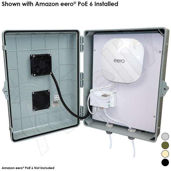 Altelix PoE Powered Fan Cooled Weatherproof Enclosure for Amazon eero® PoE 6 Wi-Fi 6 Access Point