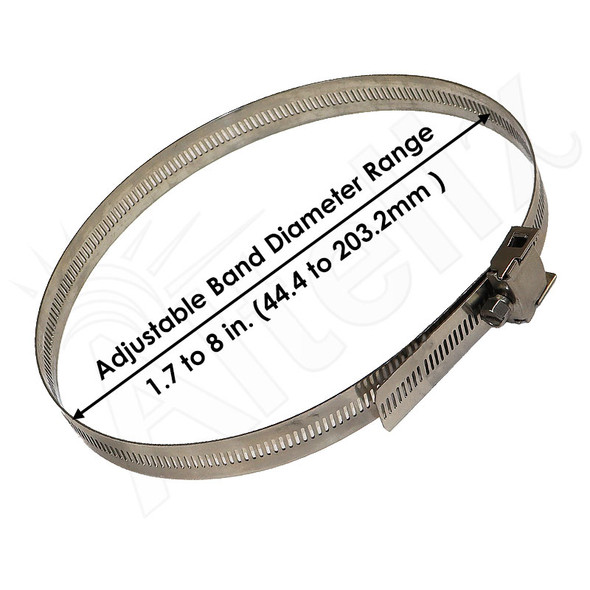 Heavy Duty Stainless Steel Adjustable Pole Mounting Bands for Poles 1.7 to 8 Inches Diameter