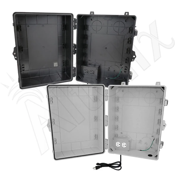Altelix 17x14x9 Polycarbonate + ABS NEMA 4X RF Transparent Outdoor WiFi Enclosure with 120 VAC Outlets & Power Cord