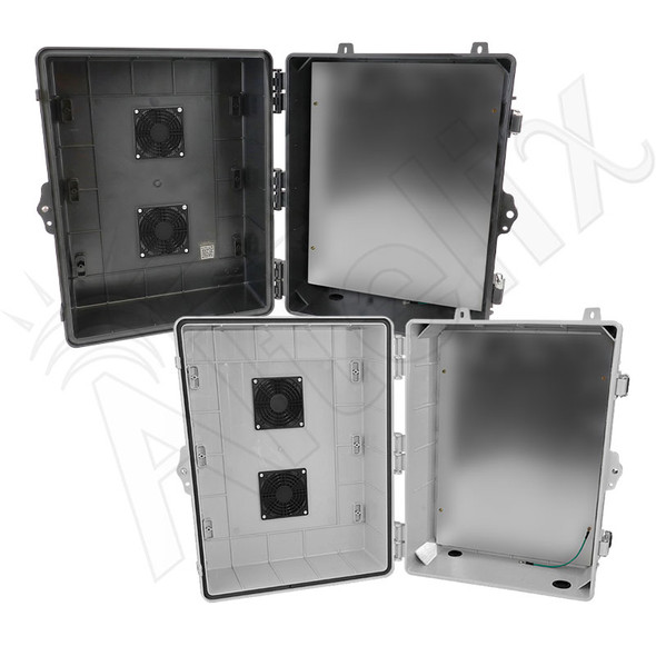 Altelix 17x14x9 Polycarbonate + ABS Vented Enclosure with Aluminum Equipment Mounting Plate