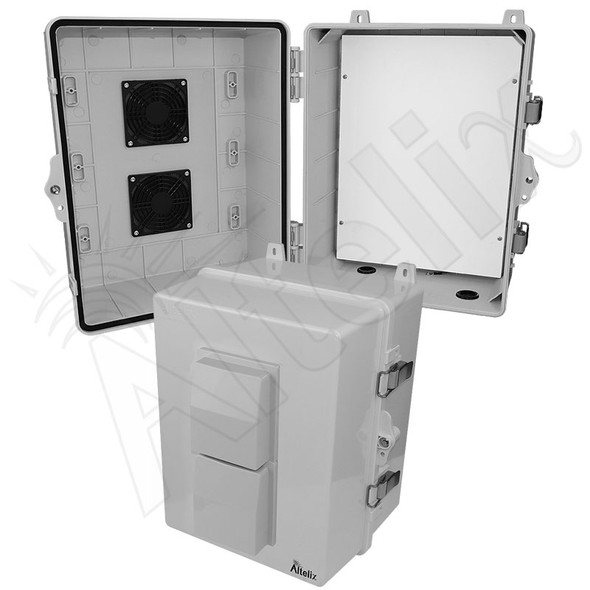 Altelix 14x11x9 Polycarbonate + ABS Vented RF Transparent Outdoor WiFi Enclosure with No-Drill PVC Equipment Mounting Plate