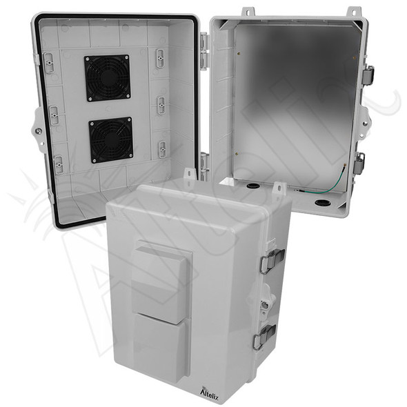 Altelix 14x11x9 Polycarbonate + ABS Vented Enclosure with Aluminum Equipment Mounting Plate