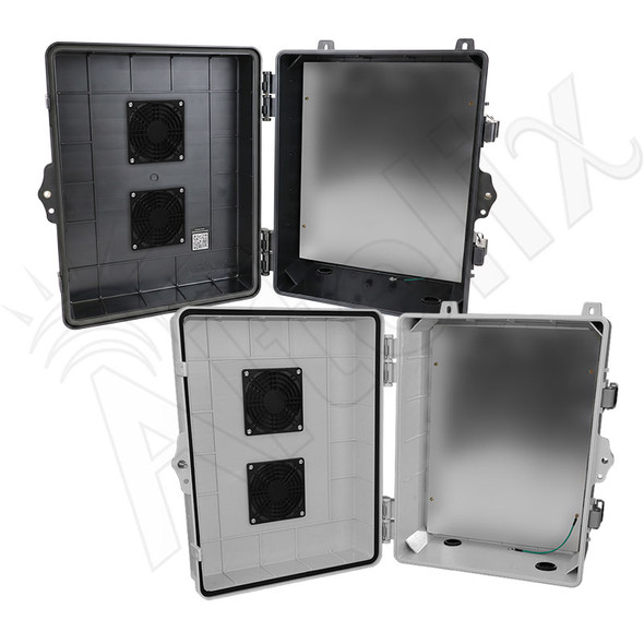 Altelix 14x11x7 Polycarbonate + ABS Vented Enclosure with Aluminum Equipment Mounting Plate