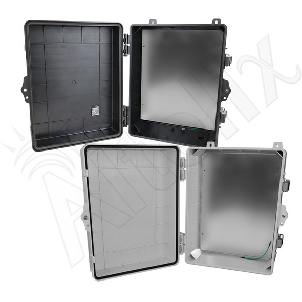 Altelix 14x11x7 Polycarbonate + ABS NEMA 4X Enclosure with Aluminum Equipment Mounting Plate