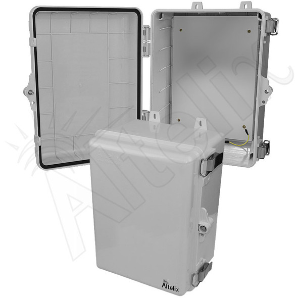 Altelix 12x9x7 Polycarbonate + ABS NEMA 4X Enclosure with Aluminum Equipment Mounting Plate