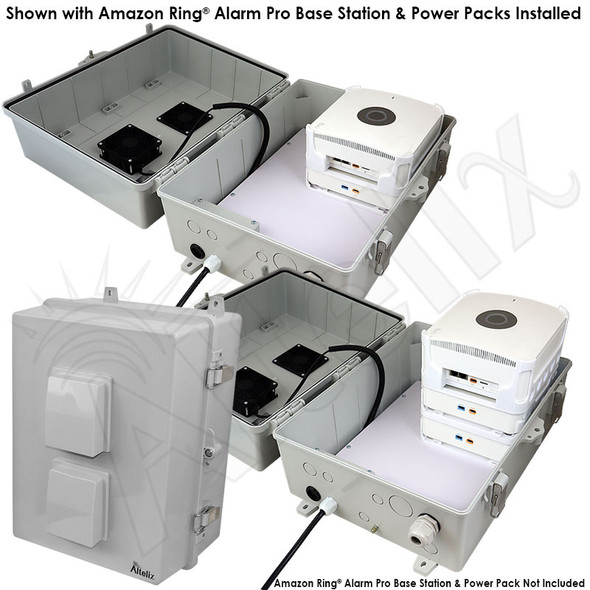 Altelix Amazon Ring® Alarm Pro Enclosure for use with the Amazon Ring® Alarm Pro and Amazon Ring® Power Packs featuring Cooling Fan and 120VAC Power