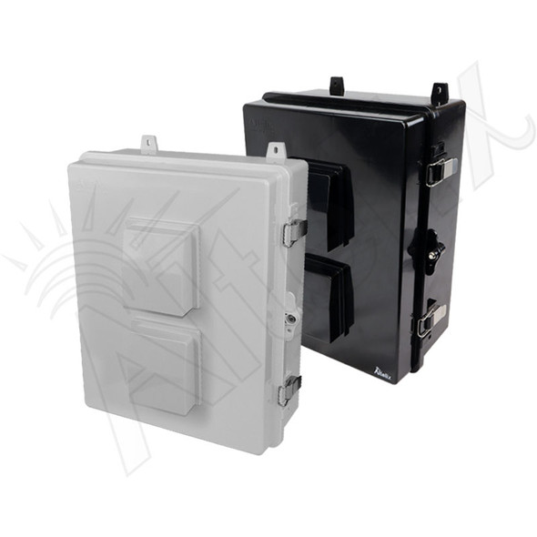 Altelix 17x14x7 Polycarbonate + ABS Vented DIN Rail Enclosure with Cooling Fan, 120 VAC Outlets & Power Cord