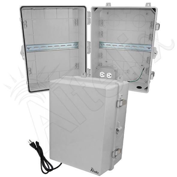 Altelix 12x9x7 NEMA 4X Polycarbonate DIN Rail Enclosure with 120
