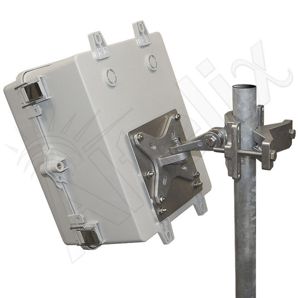 Altelix Windowed Aimable 120VAC Enclosure - 12x9x7 Polycarbonate + ABS NEMA 4X Directional Enclosure with Window, Tilt-and-Swivel Mount, 120VAC Outlets & Power Cord