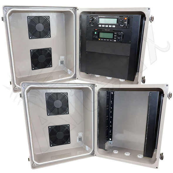 Altelix Havis® and Jotto Desk® Heavy Duty Vented Weatherproof Console Enclosure - Fiberglass FRP 14x12x10