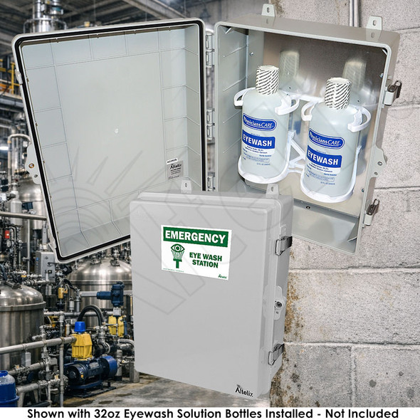 Altelix Weatherproof Emergency Dual Eye Wash Enclosure - 17x14x7 Polycarbonate NEMA 4X Rated