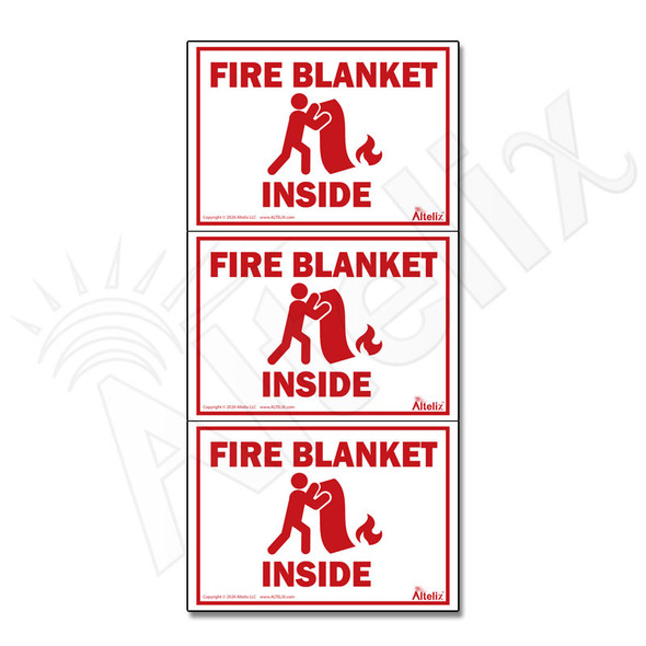 Fire Blanket Inside Label - Weatherproof Vinyl 5 x 3.5 Inch