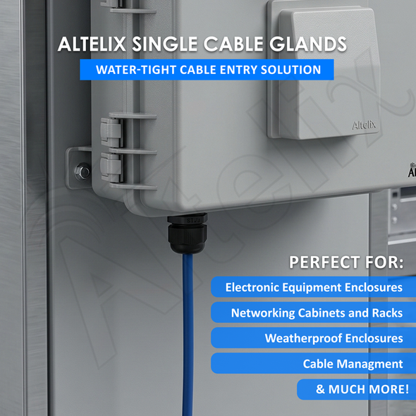 Gray waterproof cable gland for enclosure cable entry applications