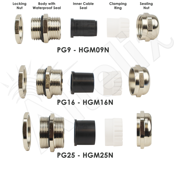 Altelix Nickel Plated Brass Waterproof Cable Glands
