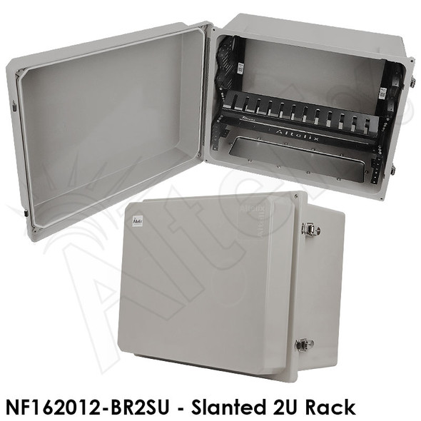 Altelix 16x20x12 Fiberglass Weatherproof NEMA Equipment Rack Enclosure | NF162012-BR2SU
