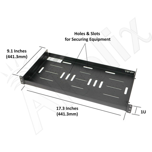 Altelix 75 lb Capacity Server Rack Utility Shelf for Batteries Power Supplies and Heavy Equipment