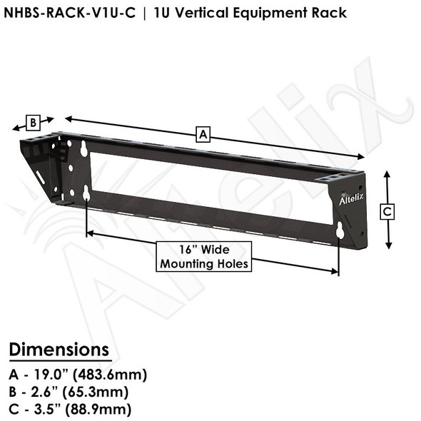 Altelix Heavy Duty 19" 1U Vertical Wall Mount Equipment Racks