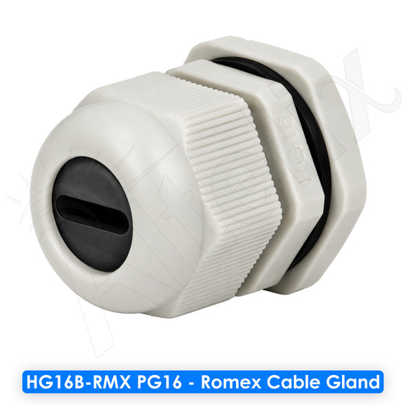 Altelix PG16 Romex® Cable Gland - 0.20" x 0.45" - IP68 Waterproof Cord Grip | Strain Relief