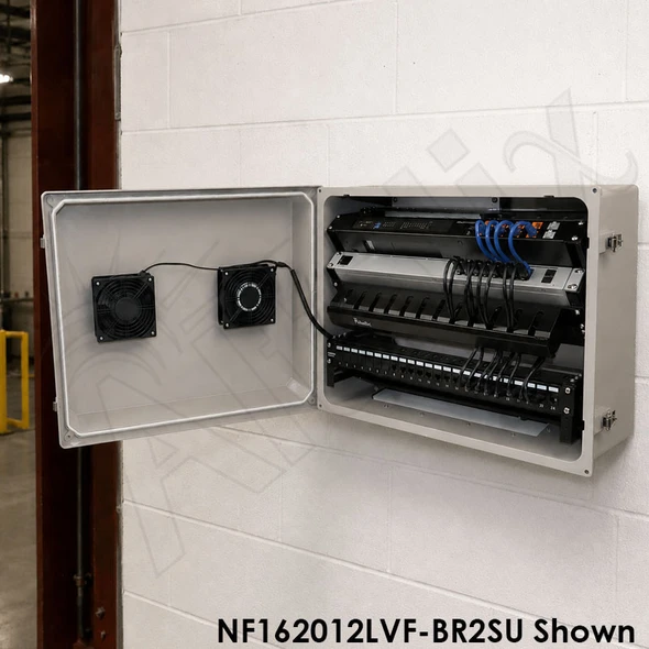 Altelix 16x20x12 Fiberglass Weatherproof NEMA Equipment Rack Enclosure | NF162012-BR_