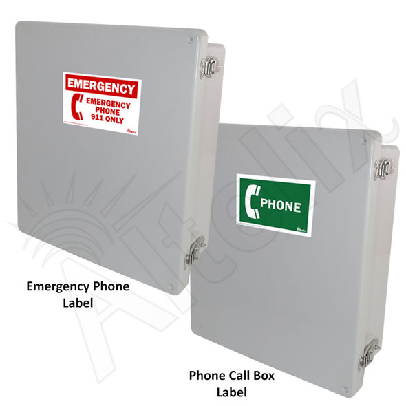 Altelix 14x12x6 Fiberglass Outdoor Weatherproof NEMA 4X Phone Call Box with Emergency Phone Label
