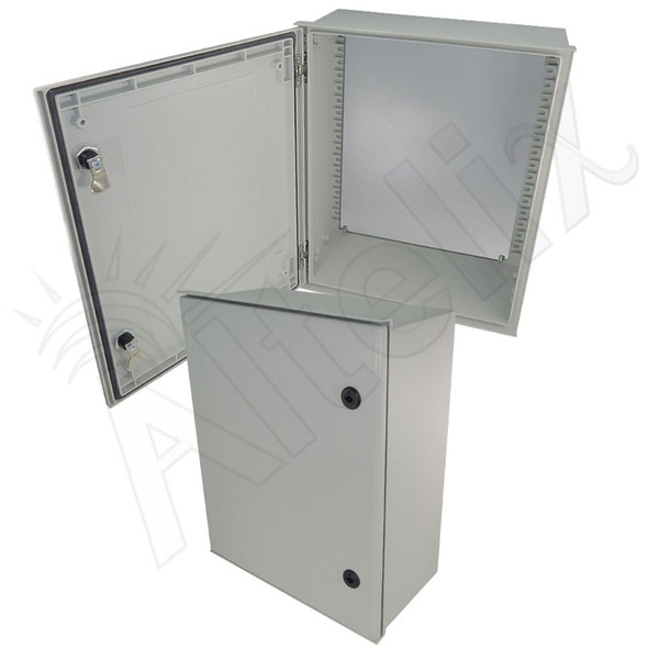 Altelix 20x16x8 NEMA 4X Fiberglass Weatherproof Enclosure with Blank Steel Equipment Mounting Plate